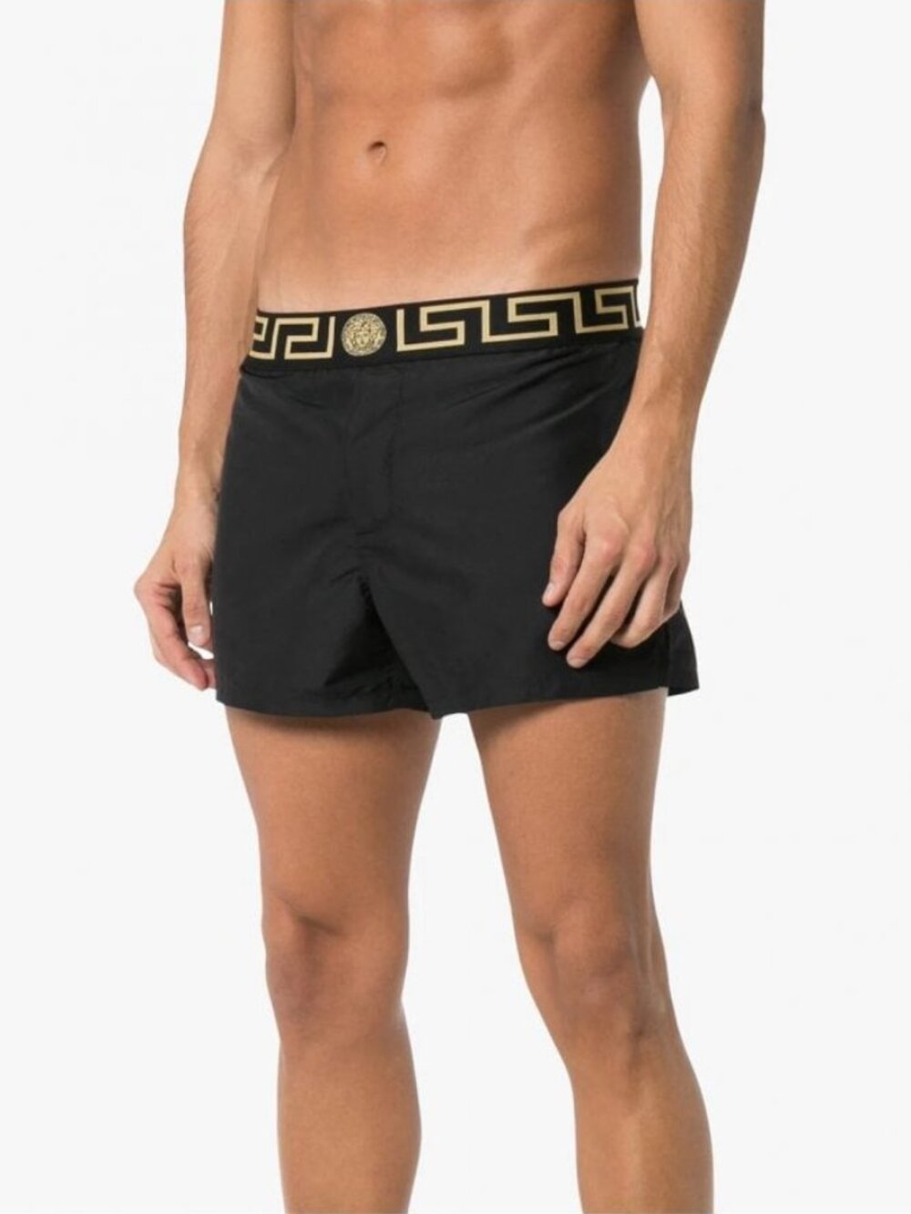Versace Men's Gold Greeca Stripe Swimwear Swim Shorts Versace sz 8 US 2XL IT 56